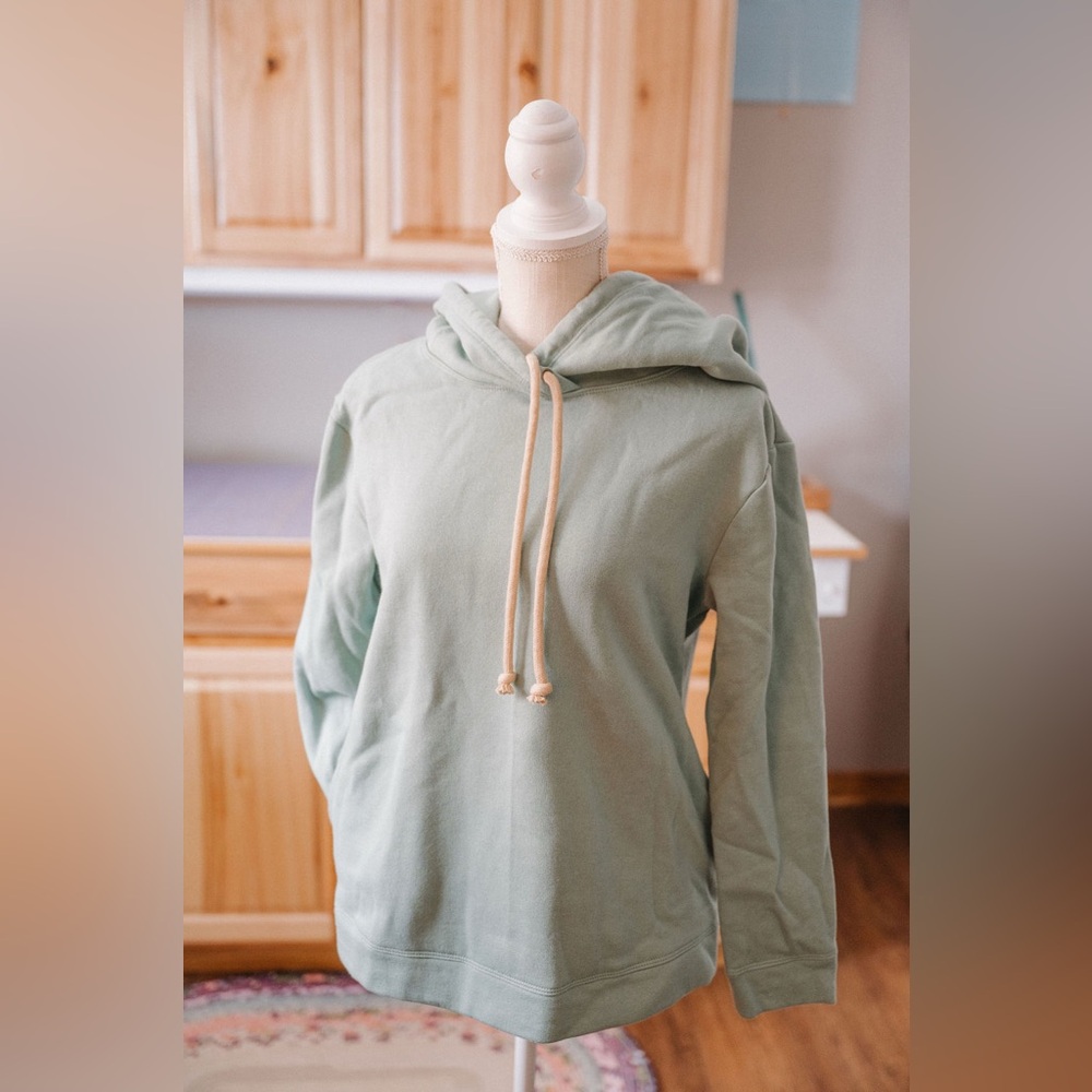 Women’s organic cotton fleece hooded sweatshirt || XL || handmade